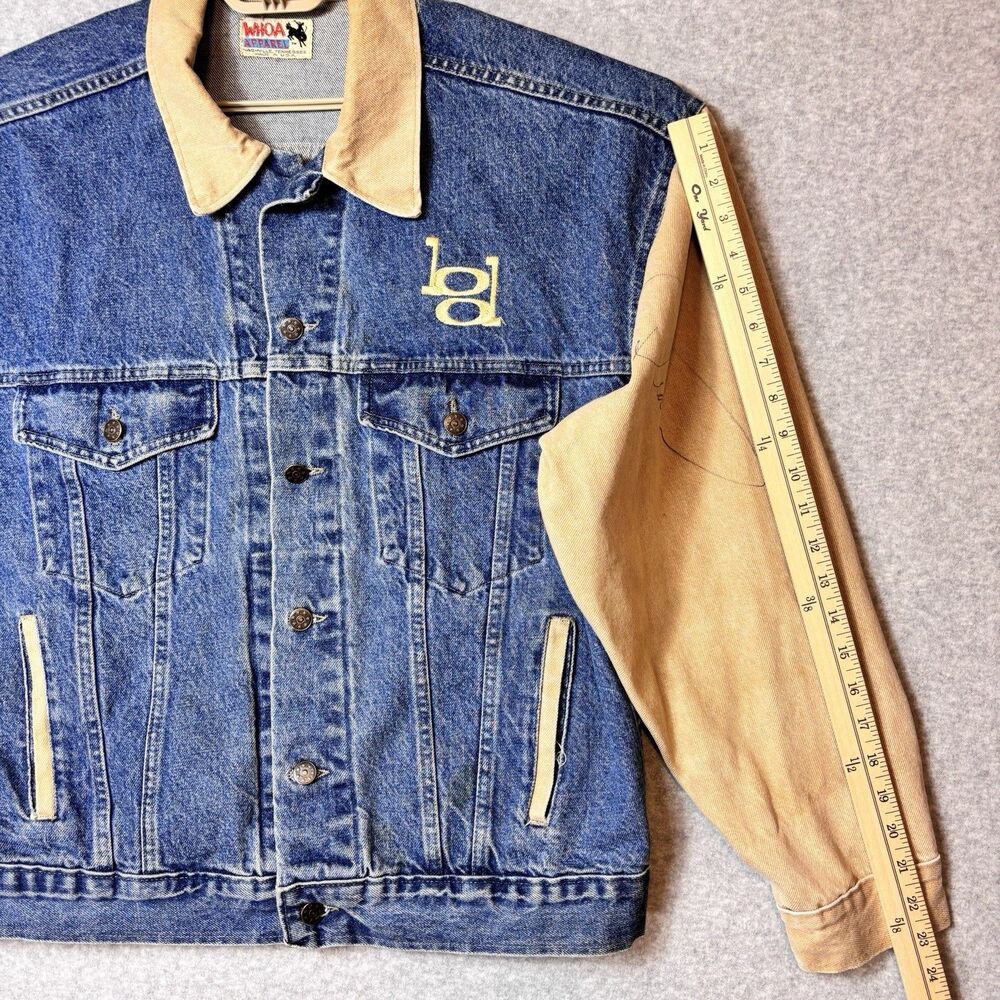 Whoa Apparel Jean Jacket Singer Billy Dean Autographed Tour jacket   Men’s L - Picture 11 of 16